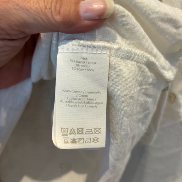 Boden Gemma top Ivory gold Petal foil tie neck slub tee Sz 10 R. NWOT - Picture 8 of 11